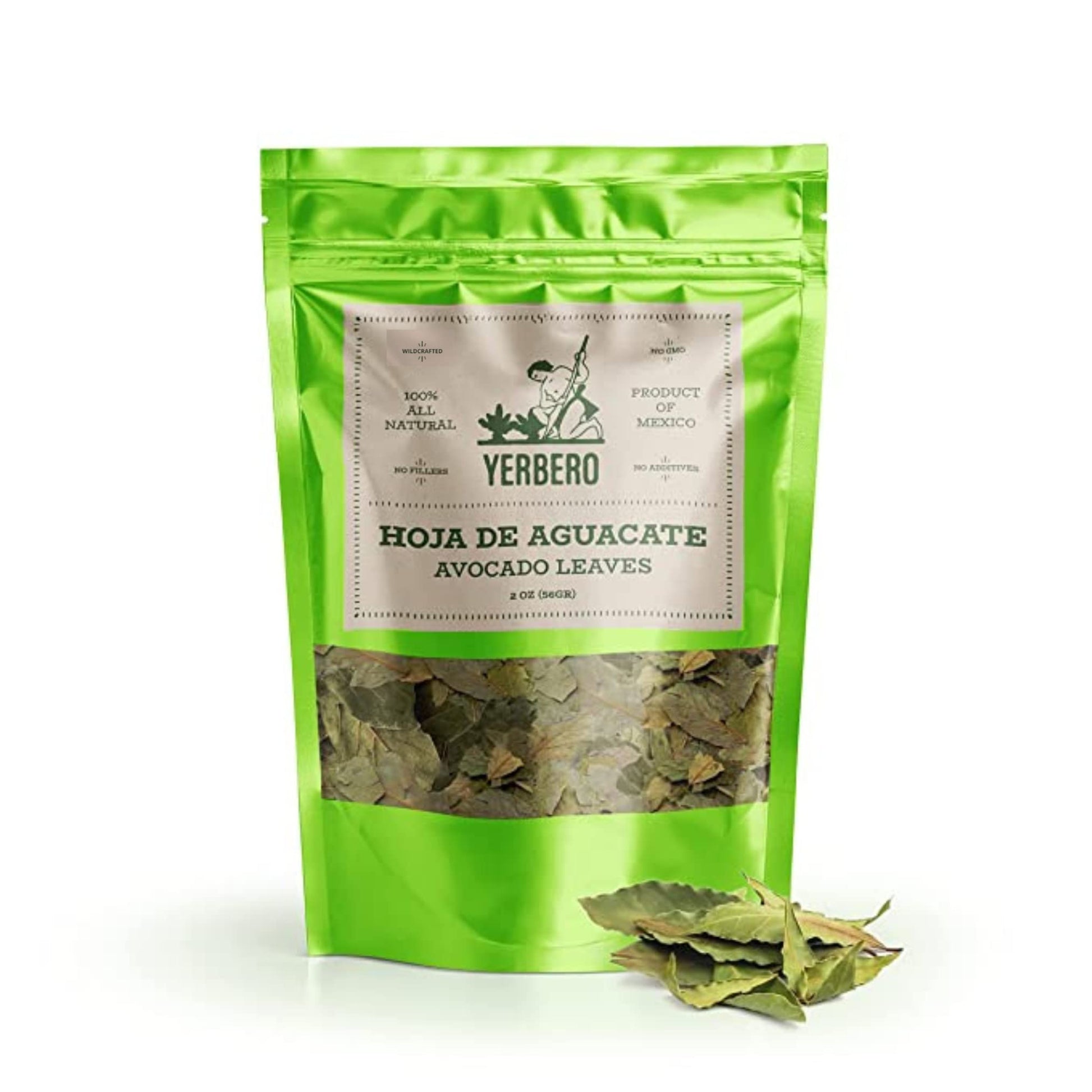 YERBERO Dried Avocado Leaf - Aromatic, Strong Smell, 2 oz (56g), 100% All Natural, Non-GMO, Gluten-Free