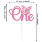 Rssta i Butterfly Cake Topper, Pink Glitter, 1 Pack, for Baby Shower and 1st Birthday Party Decor, Model XM021-new
