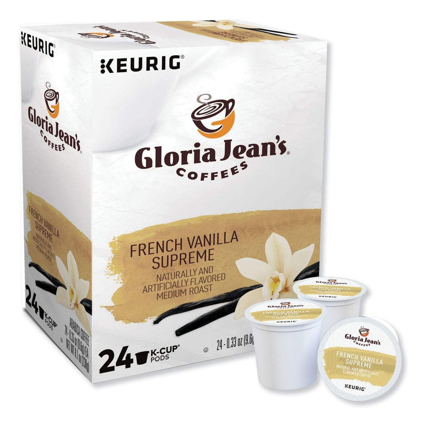 Gloria Jeans Coffees French Vanilla Supreme K-Cup Portion Pack for Keurig, 24 Count, White, Model 60051-046