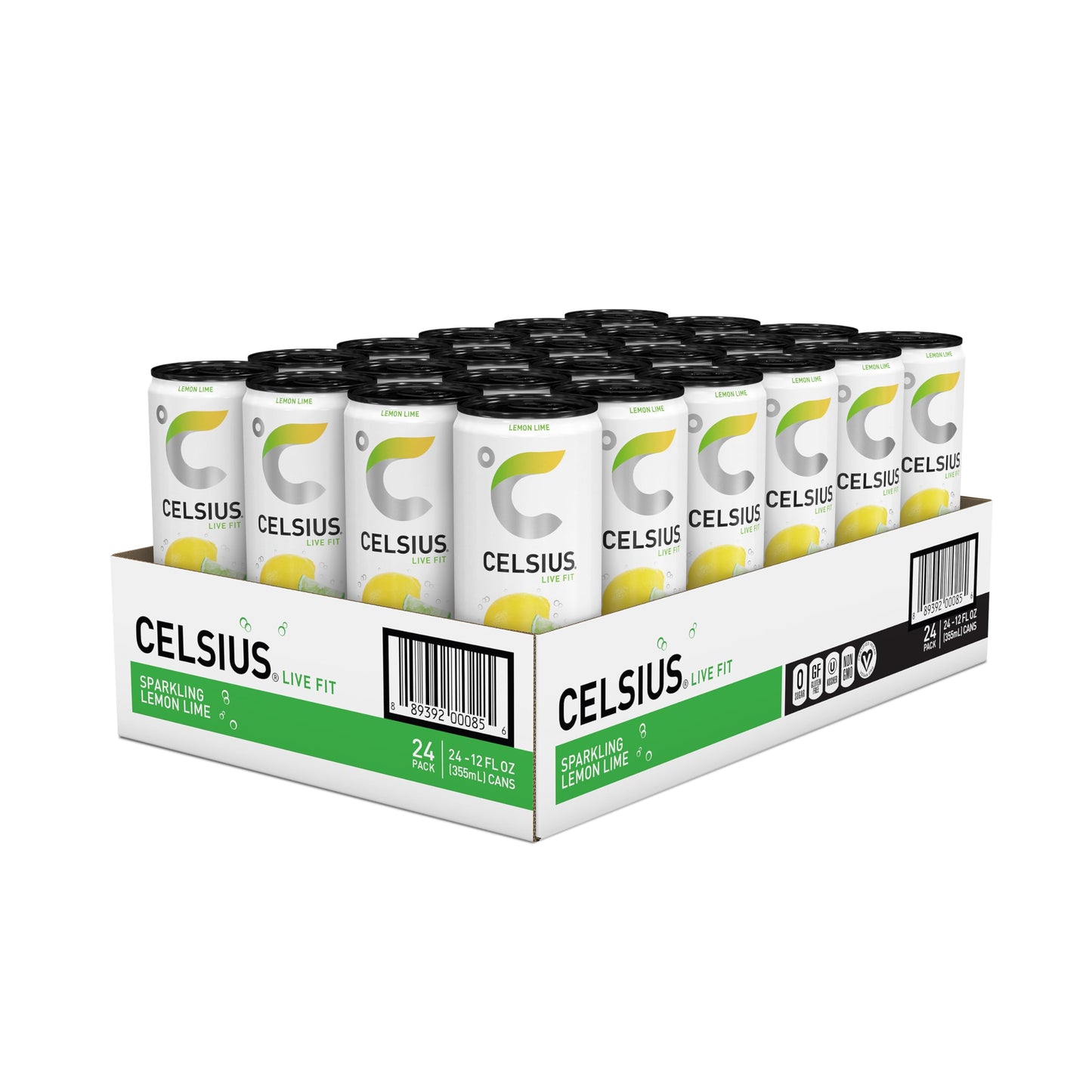 CELSIUS Sparkling Energy Drink, Lemon Lime Flavor, 12 Fl Oz, Pack of 24
