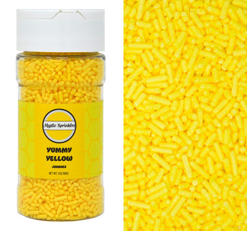 Mystic Sprinkles Solid Color Jimmy Sprinkles (Yummy Yellow Jimmies 3Oz)