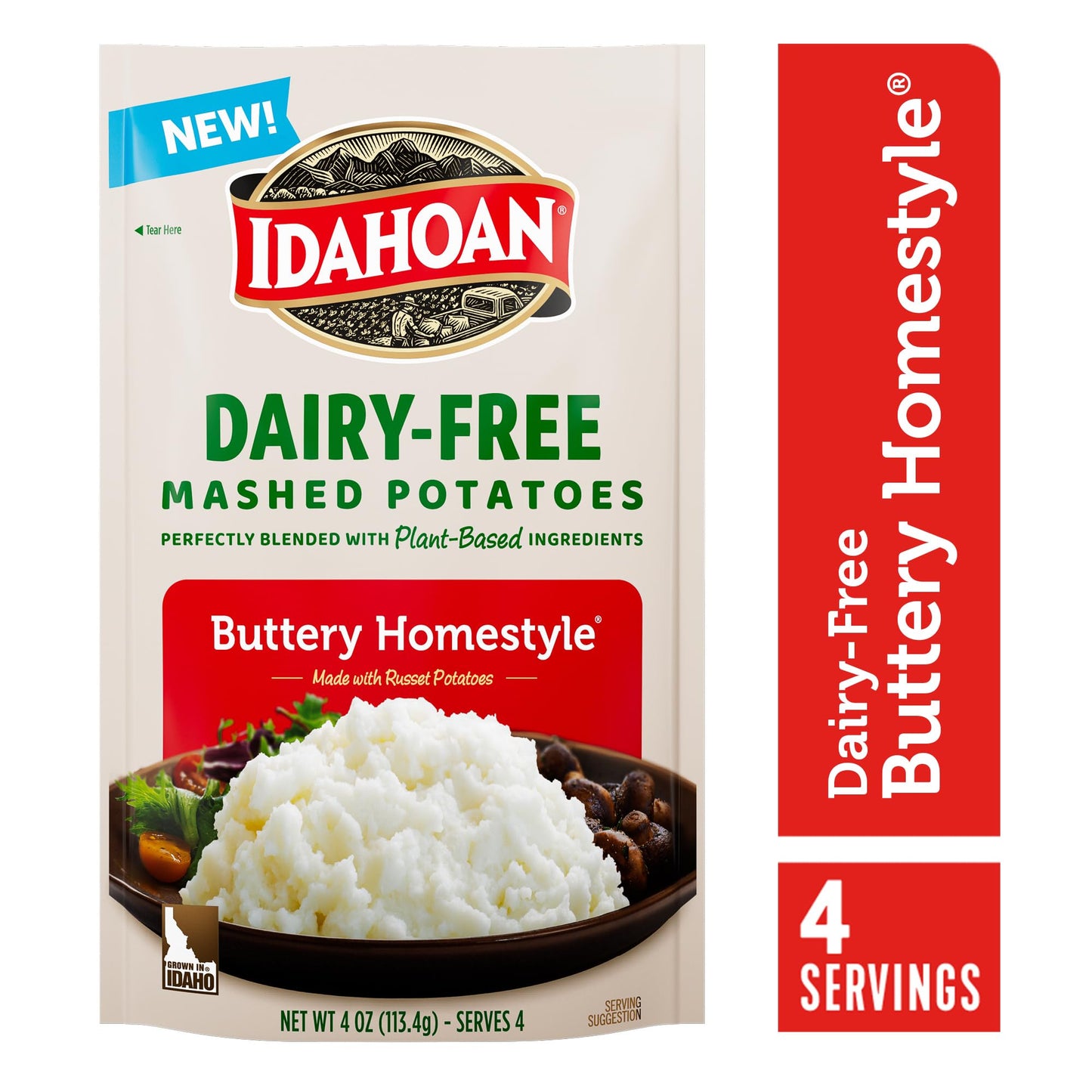 Idahoan Dairy-Free Mashed Potatoes, 4 oz (pack of 12)