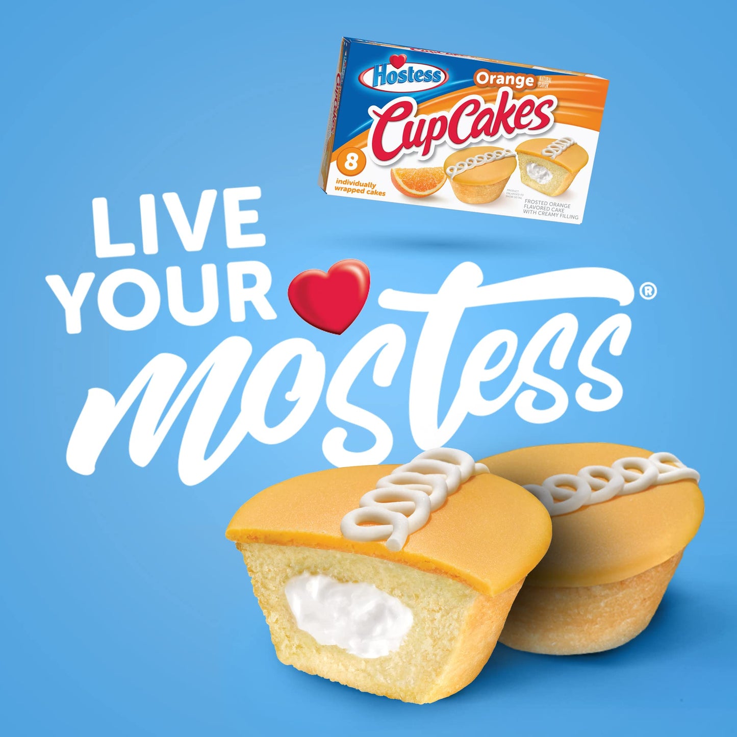 Hostess Orange Cupcakes, 8 Count