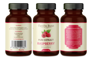 Pure Raspberry Extract For Baking And Flavoring - 4 Oz - Premium Quality Natural Flavors For Baked Goods, Desserts, & Cooking