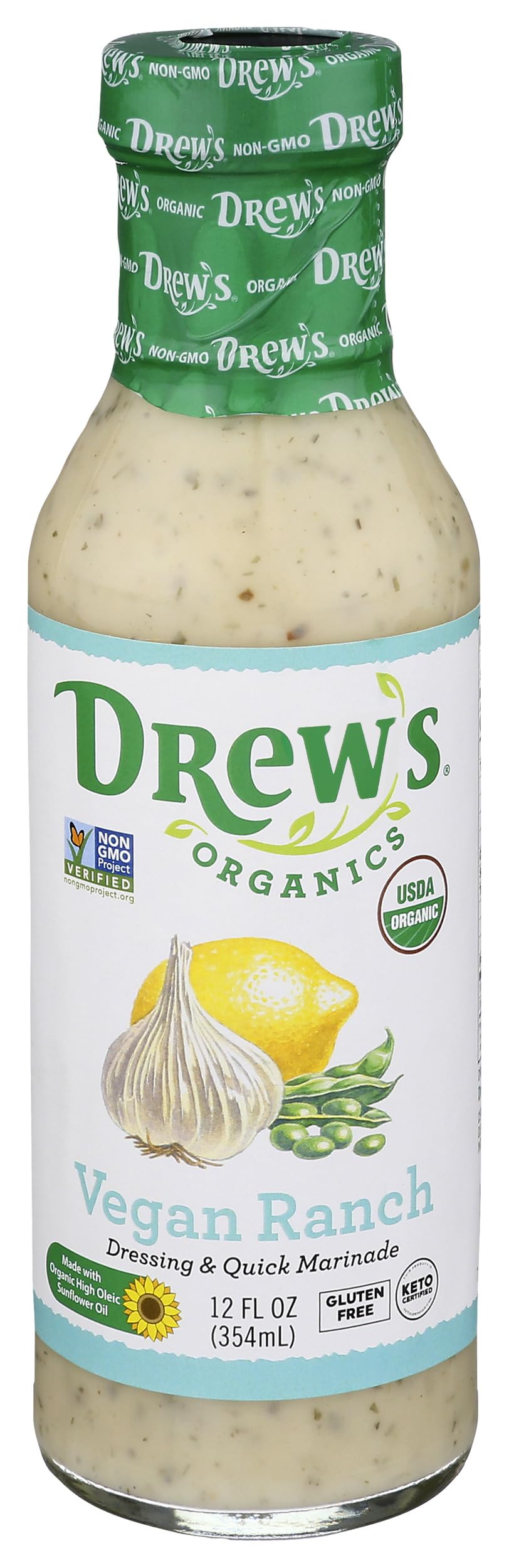 Drews Organics Organic Ranch Dressing and Quick Marinade, 12 FZ
