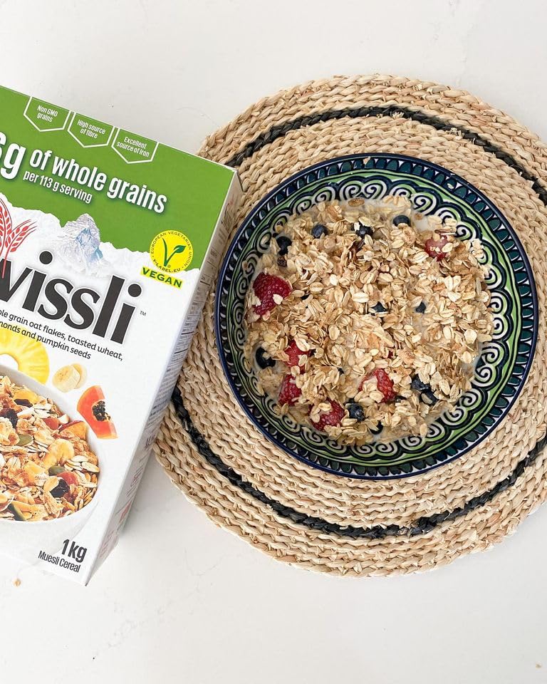 Swissli Muesli 35% Fruit & Nuts - 1kg/35 Ounce - 2 Pack - NON GMO & Vegan - Authentic European Made Muesli