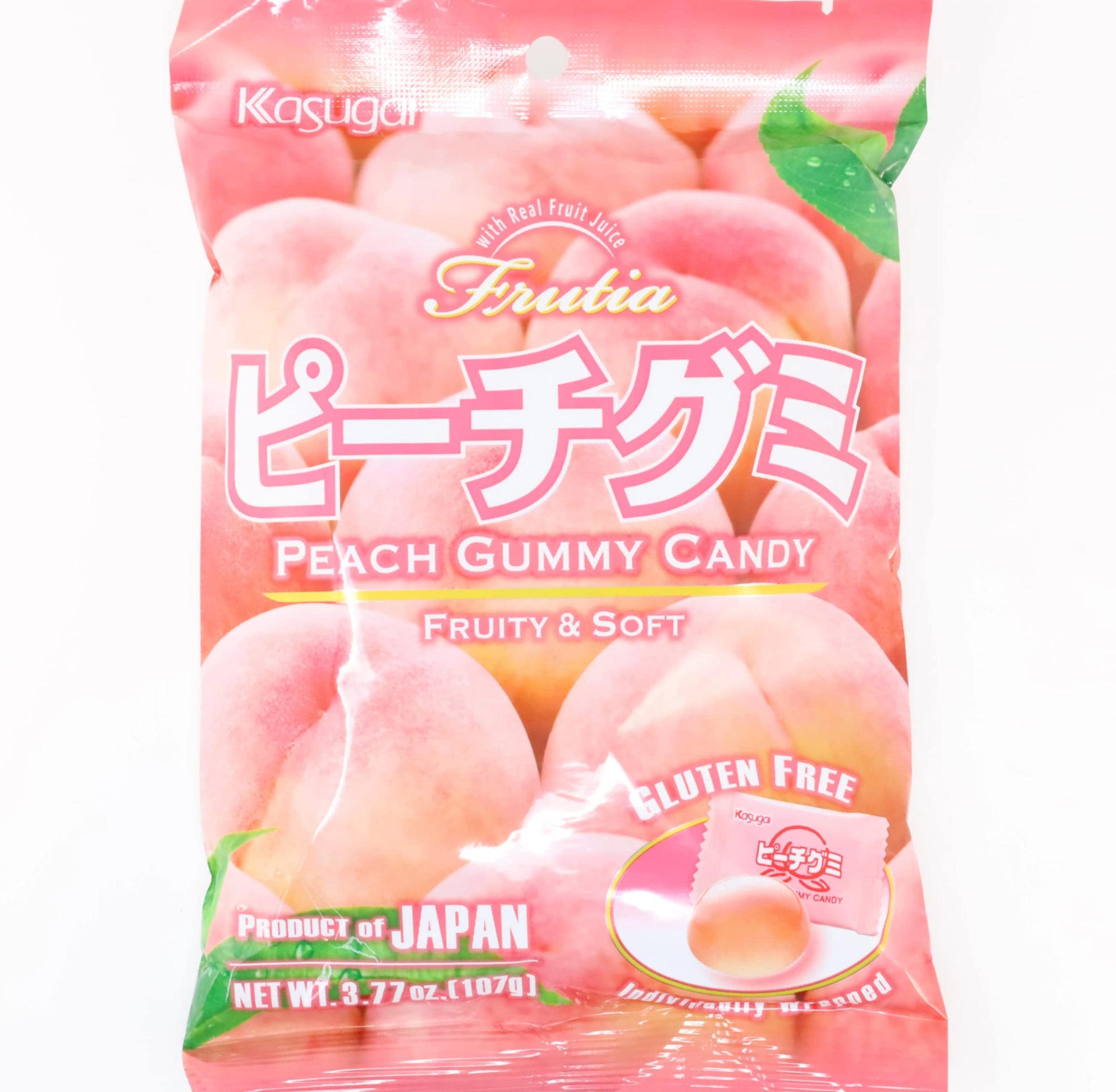 Japanese Fruit Gummy Candy From Kasugai - Peach - 107G