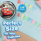 30 X Edible Cupcake Toppers - Cars Lightning Mcqueen Themed Collection Of Edible Cake Decorations | Uncut Edible On Icing Sheet