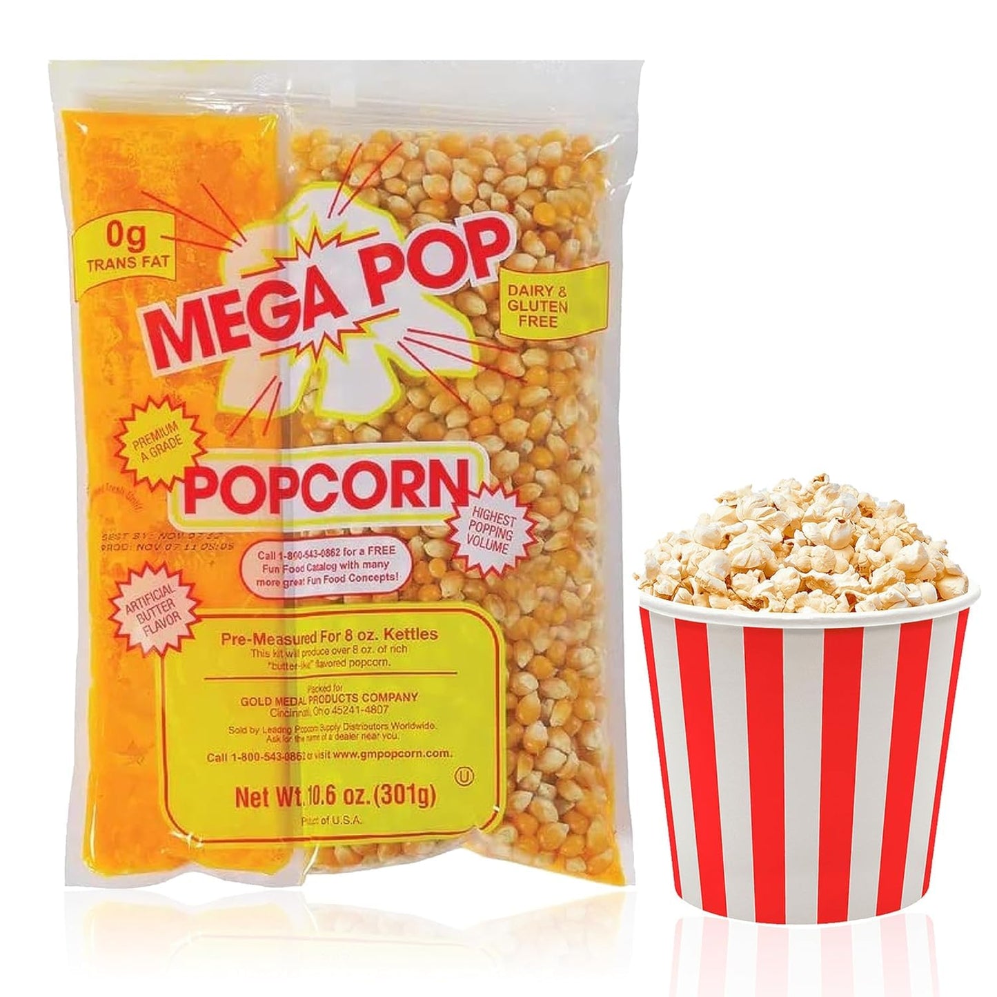 Generic Mega-pop Popcorn Kit - 24 Count Oil and Salt with Coconut Oil - 254.4 Oz
