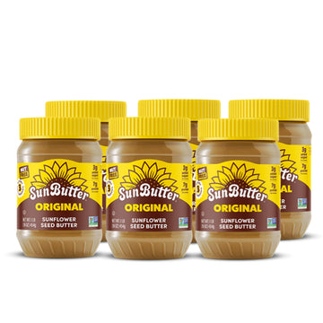 SunButter Original Sunflower Seed Butter, 16 oz (6 Pack of 6) - Nut Free Spread with 7g Plant-Based Protein, Roasted Rich & Savo