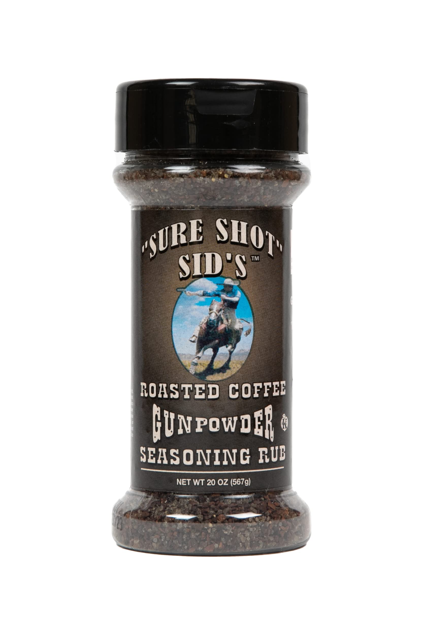 Sure Shot Sids Roasted Coffee Gunpowder Seasoning - Smoky Bbq Rub & All-Purpose Grill Seasoning For Beef  Steak  Pork & Vegetables  4.5 Oz