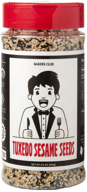 Bakers Club 8.5Oz Mixed Black And White Sesame Seeds - Tuxedo Blend For Sushi, Tuna, Stir Fry, Bread, Poke Bowls - Kosher, Glute