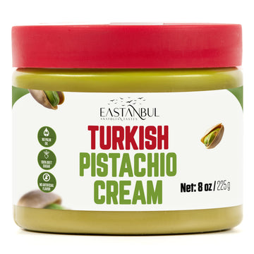 Eastanbul Pistachio Cream  8Oz  Pistachio Butter  Turkish Cream Spread For Dubai Chocolate Bar Kit  Perfect Paste For Dubai Chocolate Bar  Elegant Spread In Breakfasts  Desserts & Treats  No Palm Oil