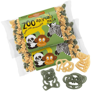 Pastabilities Fun Shaped Pasta For Kids - Zoo Animals Pasta - Wild Animal Theme, Non-Gmo Natural Wheat Pasta, All-Natural, Kosher Certified, Made In The Usa, (2 Pack,14 Oz)