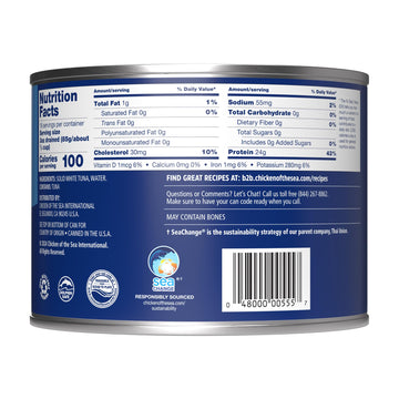 Chicken Of The Sea Solid White Albacore Tuna In Water, Low Sodium, Wild Caught Tuna, Foodservice Size, 66.5 Oz. Can (Pack Of 6)