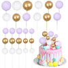Gyufise 30Pcs Ball Cake Topper Ball Cake Picks Colorful Pearl Ball Shaped Cupcake Insert Cake Topper For Babyshower Birthday Par