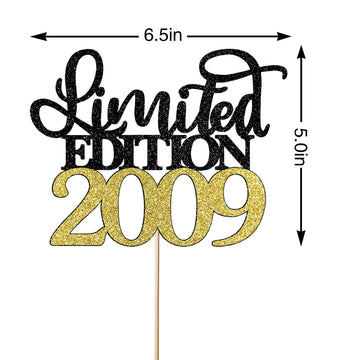 Leetaivie Limited Edition 2009 Cake Topper, Happy 15Th Birthday Cake Topper, Men And Women Cheer 15 Years /15 & Fabulous Cake De
