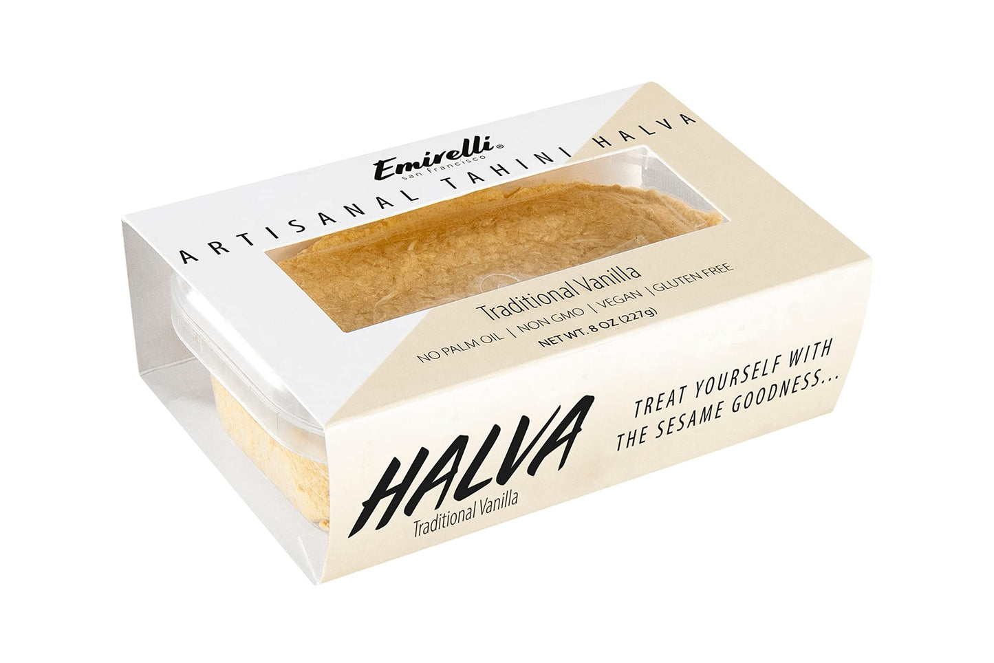 Emirelli Halva Dessert - Authentic Vegan Turkish Sweets - Vanilla Flavor - 8 Ounce