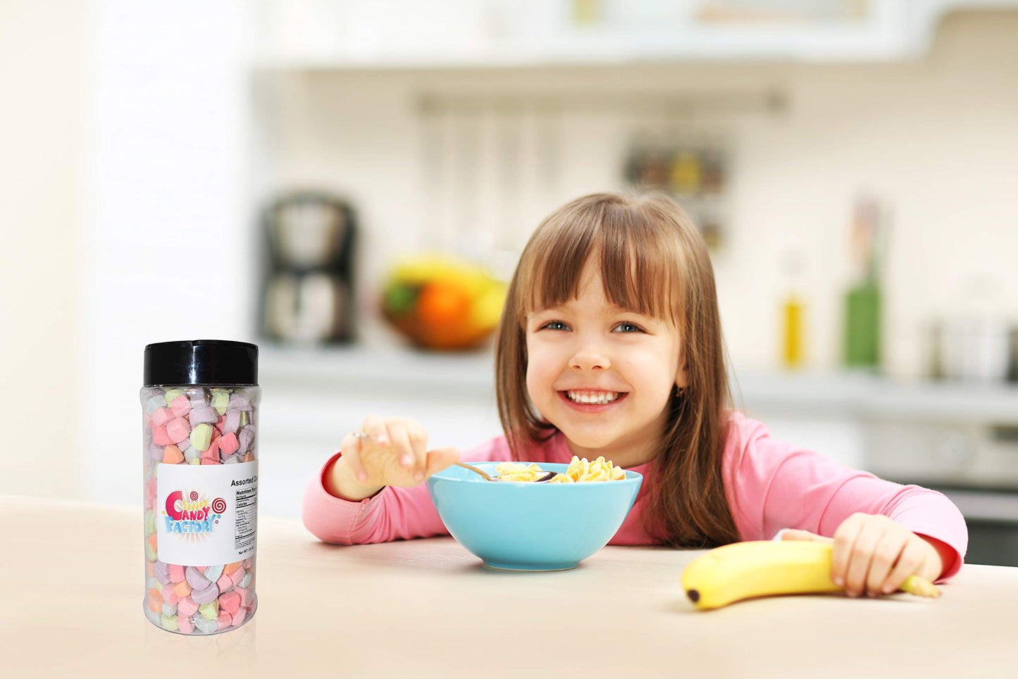 Sarahs Candy Factory Variety Dehydrated Marshmallow Bits, Vanilla Marshmallows In Jar, Assorted Marshmallows In Jar Assorted-Ass