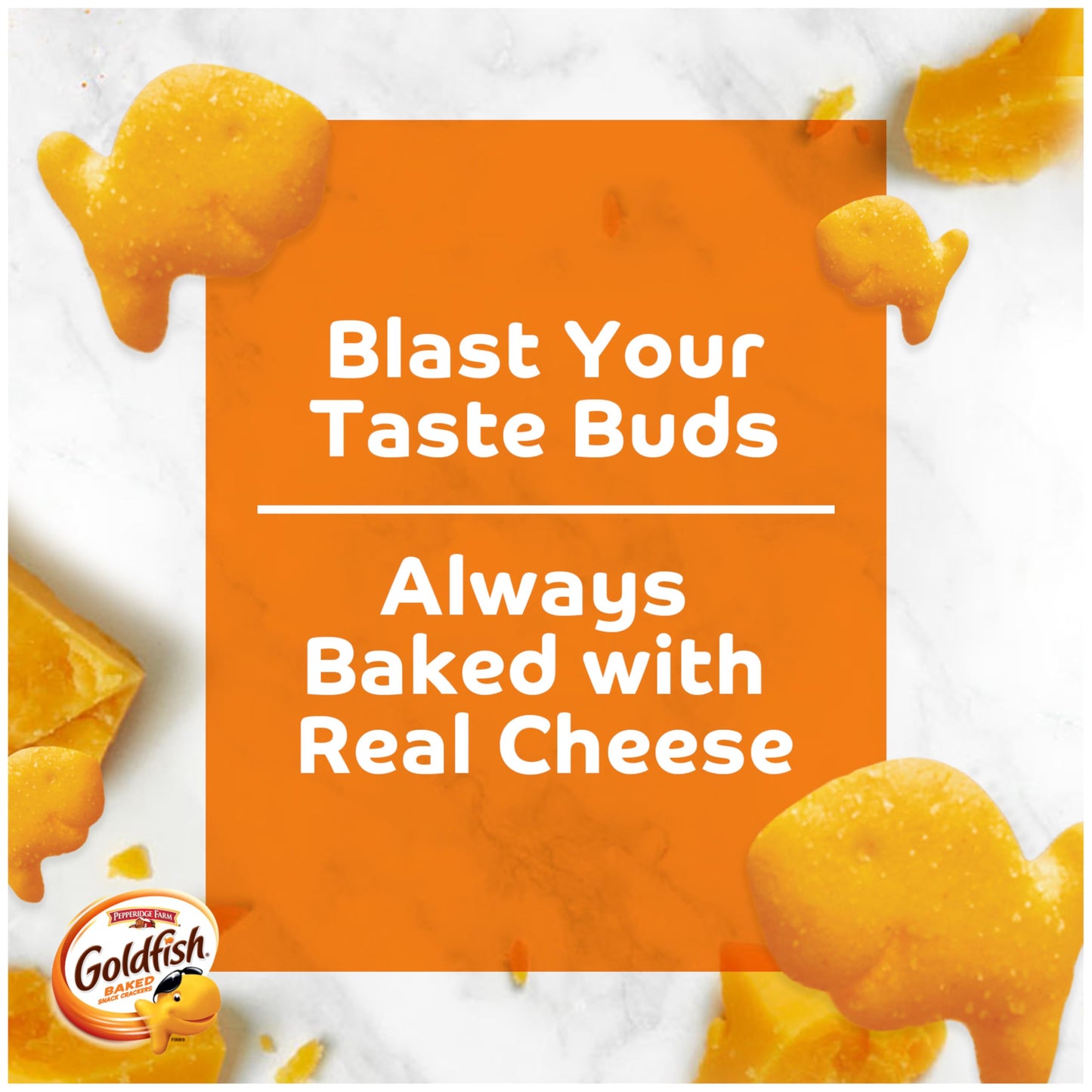 Goldfish Flavor Blasted Cheddar Jack'D Crackers, Snack Crackers, 6.6 Oz Bag