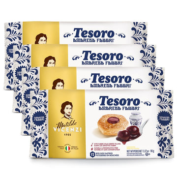 Tesoro Fabbri Wild Cherry Filling by Pasticceria Matilde Vicenzi, Cherry Cream Filled Puff Pastry Patisserie, Kosher Dairy, Made