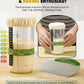 BICRET Sourdough Bread Baking Kit - 34 OZ Starter with 2 Proofing Baskets - Green