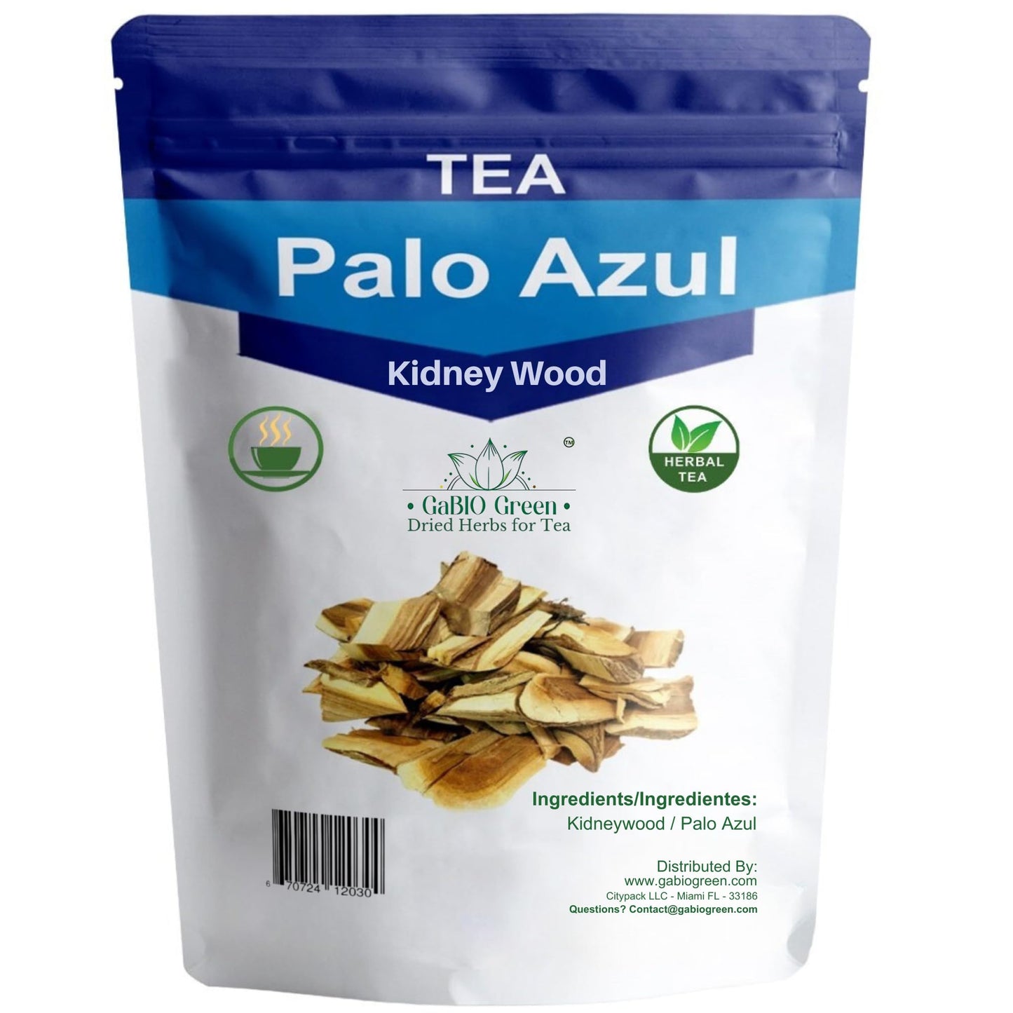Palo azul  Kidney Wood (16.1oz/1 Pound)  Blue Stick Herbal Tea Bark  palo azul tea  Resealable Bag (16.1 Ounce)