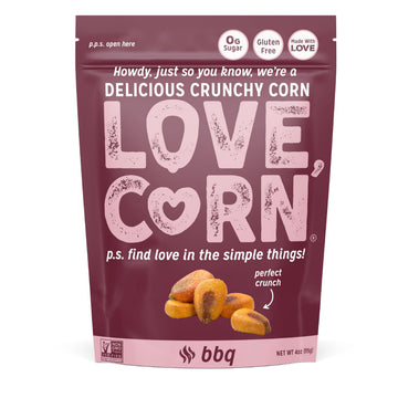 Love Corn Bbq 4Oz X 1 Bag - Delicious Crunchy Corn - Healthy Family Snacks - Gluten Free, Kosher, Non-Gmo - Alternative For Chip
