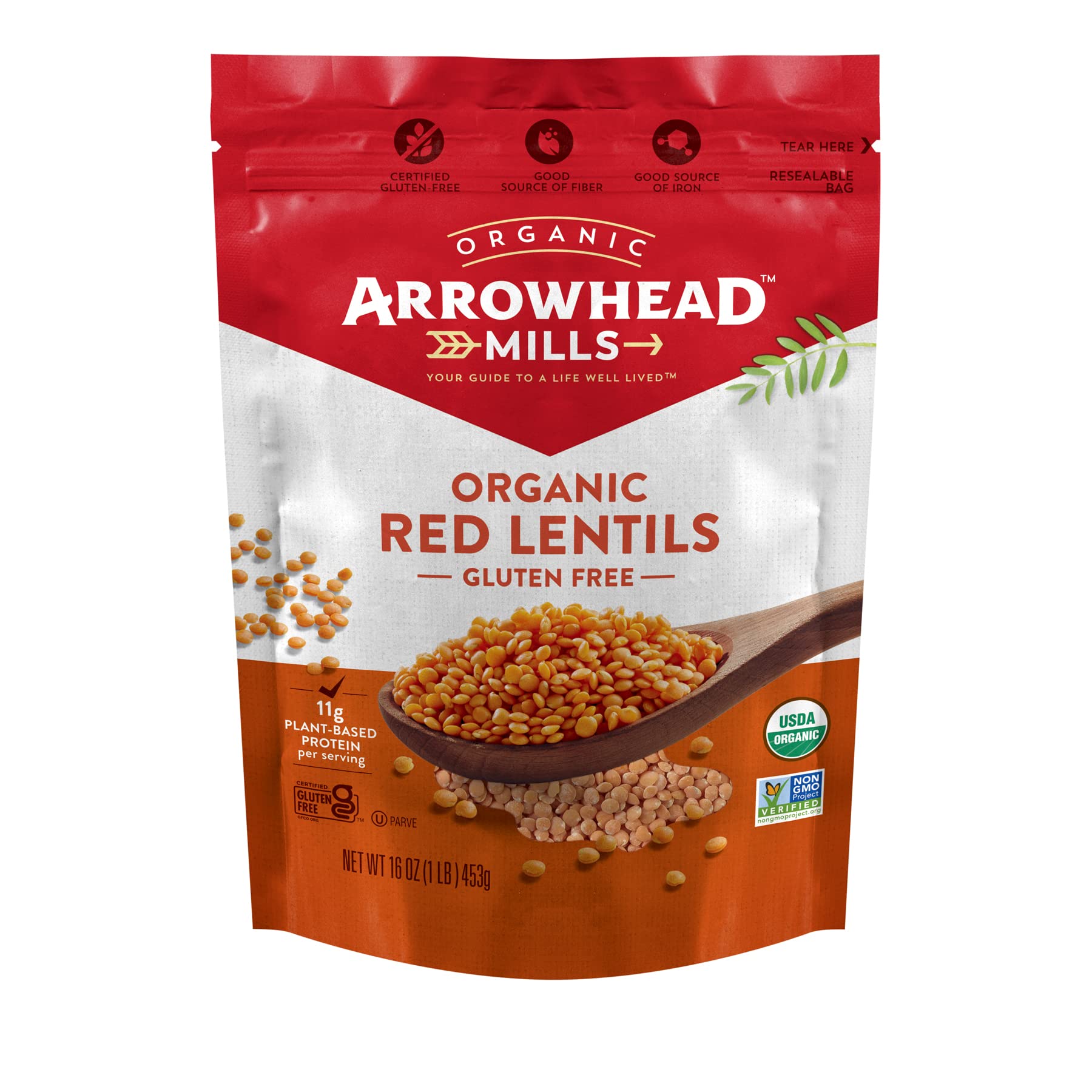 Arrowhead Mills Organic Red Lentils, 16 oz - Case of 6