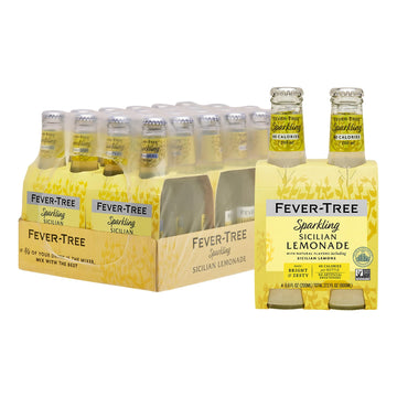 Fever Tree Sparkling Sicilian - Premium Quality Mixer - Refreshing Beverage For Cocktails & Mocktails. Naturally Sourced Ingredients, No Artificial Sweeteners Or Colors - 200 Ml Bottles - Pack Of 24