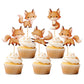 Ercadio 25 Pack Fox Cupcake Toppers Cute Fox Cupcake Picks Animal Cupcake Picks Fox Birthday Cupcake Decorations for Baby Shower