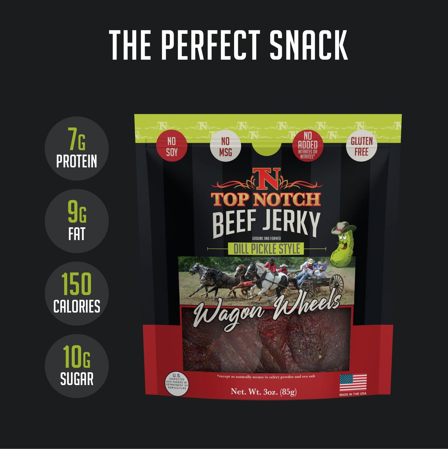 Top Notch Wagon Wheels Jerky - High Protein Snacks For Kids And Adults Made From Locally Raised Beef - Flavorful Rounds Of Premi
