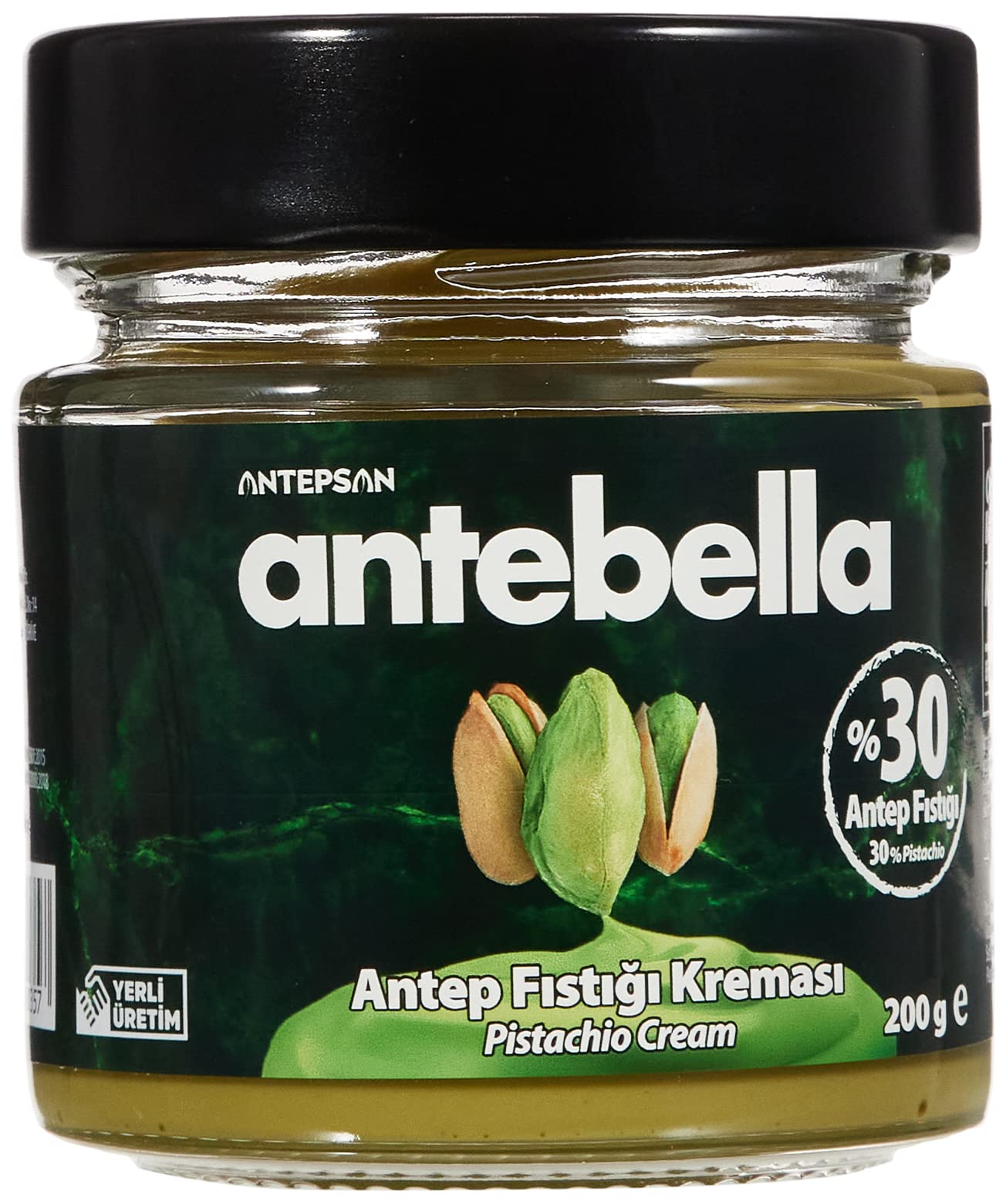Antebella Pistachio Nut Butter, 30% Pistachio, 200g/7.05oz, No Palm Oil, Perfect for Spreading