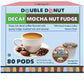 Double Donut Coffee Medium Roast Decaf Coffee Pods, Mocha Nut Fudge, 80 Single-Serve Capsules for Keurig K-Cup Machines