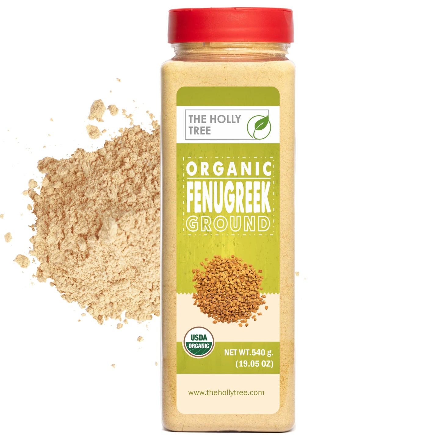 Fenugreek Powder Organic 19.05 oz - Ground Fenugreek for Cooking  Smoothies & Hair - USDA Organic  Gluten Free  Kosher - The Holly Tree