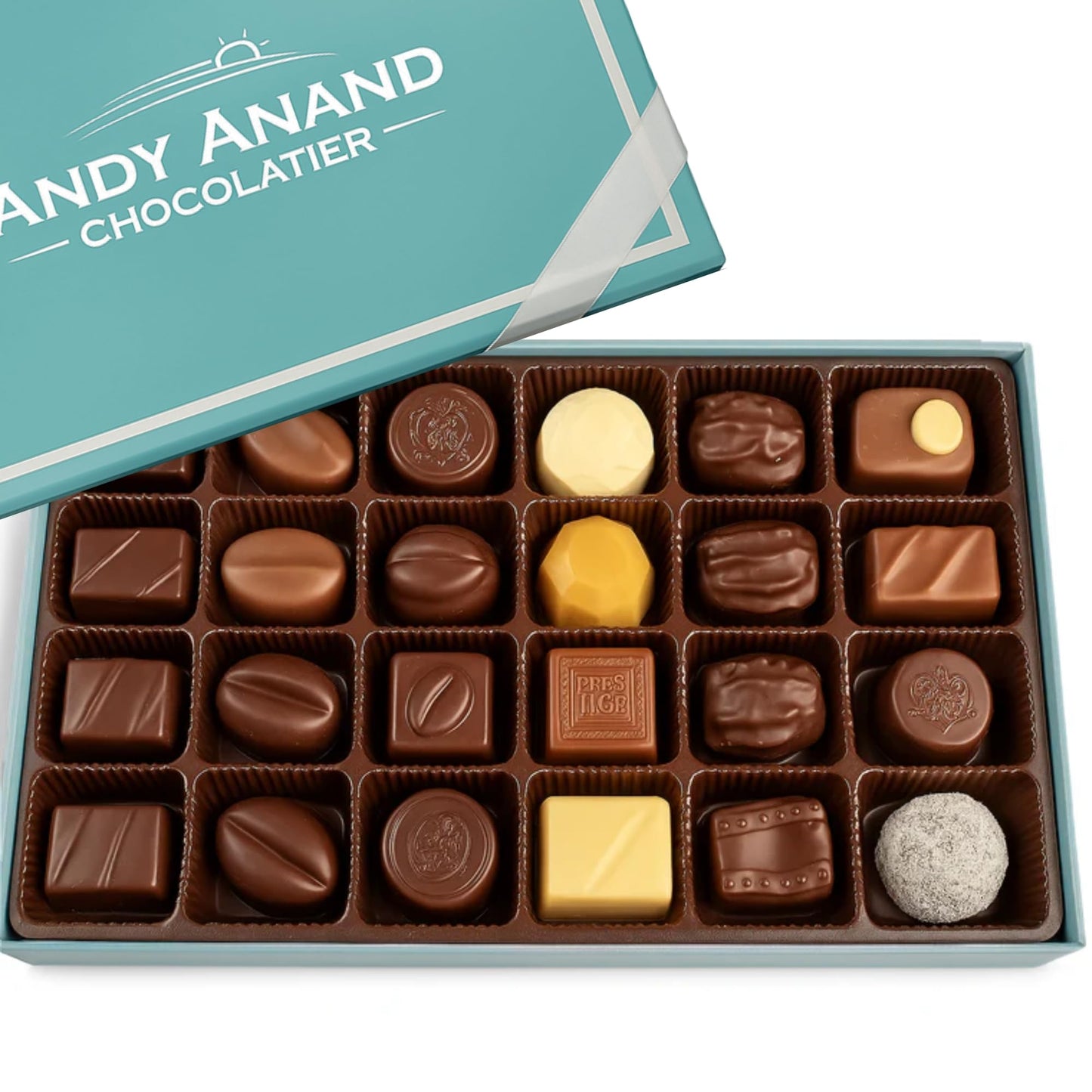 Andy Anand Chocolatier Sugar Free Belgian Chocolate Truffles Gift Box - Gluten Free European Imported Chocolate Truffles  Handcrafted Diaplayic Snacks For 18+ Uses (48 Pcs)
