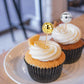 PEUTIER 30pcs Disco Ball Cupcake Toppers, Retro Cake Decorations, 70s Theme Party Supplies, Silver & Gold
