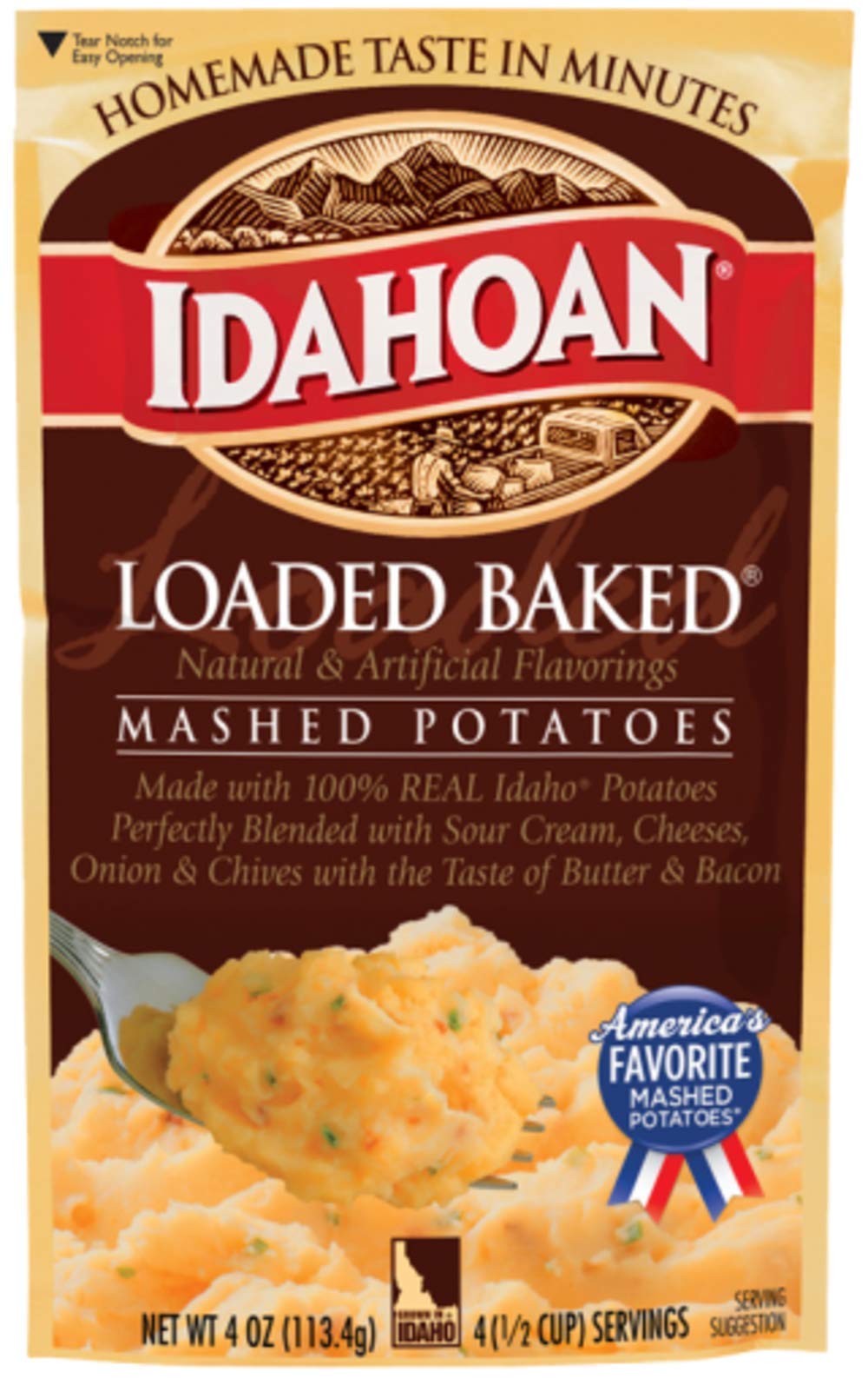 Idahoan Variety Pack Flavored Mashed Potatoes, Made with Gluten-Free 100-Percent Real Idaho Potatoes, 4oz (Pack of 12)