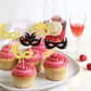 Rssta i Masquerade Masks Cupcake Toppers, 36 Pack, Black Gold Glitter, Paper for Bachelorette, Carnival, Birthday Party Decorations