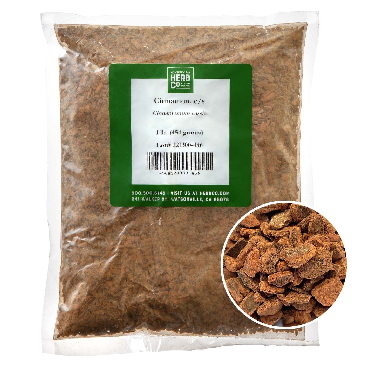 MONTEREY BAY HERB CO. Cinnamon Chips | Cut & Sifted | 1 lb Bulk Bag | for Tea, Mulling Spices, Pickling, Potpourri & Crafts | Wa
