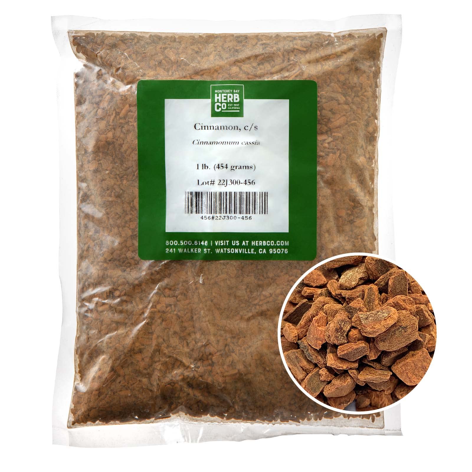 MONTEREY BAY HERB CO. Cinnamon Chips | Cut & Sifted | 1 lb Bulk Bag | for Tea, Mulling Spices, Pickling, Potpourri & Crafts | Wa