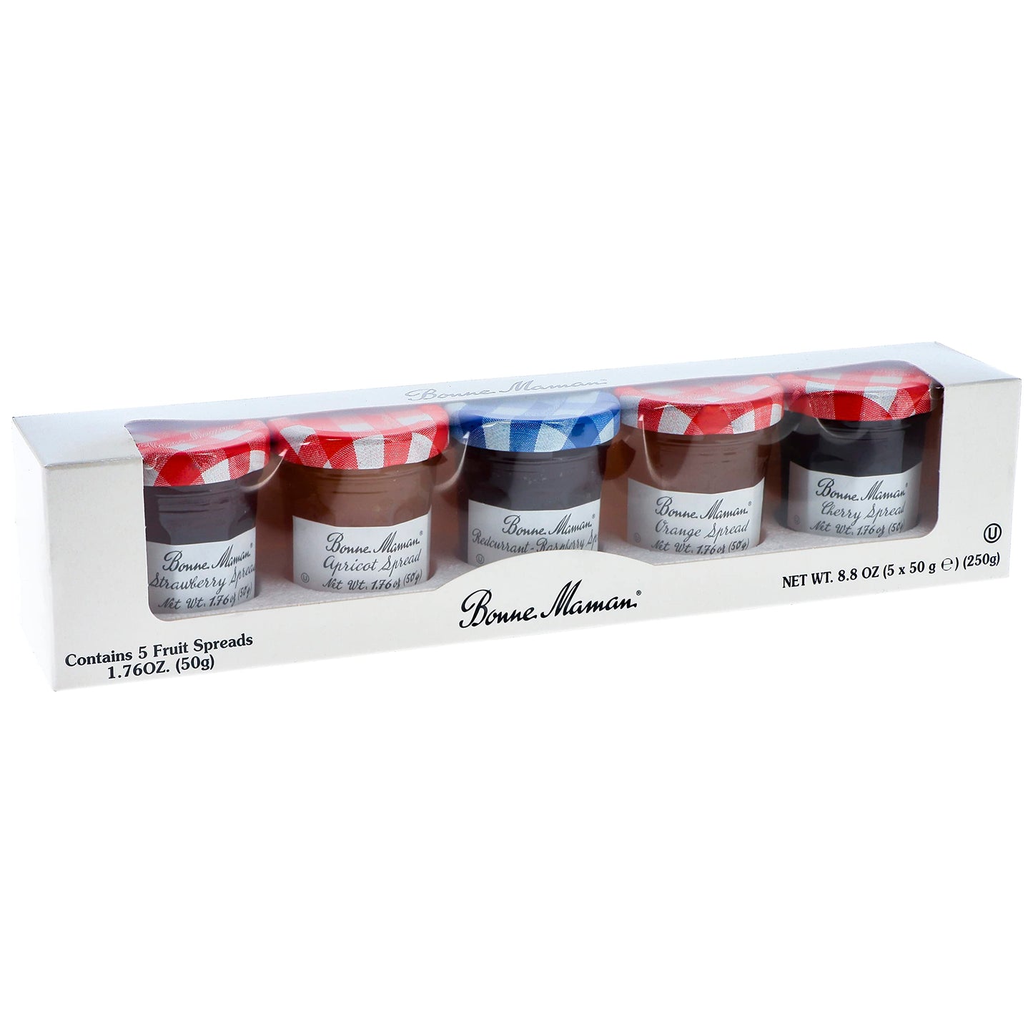 Bonne Maman Preserves Sampler Variety Pack (Apricot, Cherry, Orange, Red Currant, Strawberry), 1.76 Ounce Jars (Pack Of 5)