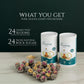 Tea Bunch Blooming Flower Tea Set – 12X2 Hand-Tied Organic Green Tea Balls With 24 Packs Of Rock Sugar, Gift-Ready Packaging, Calming Floral Tea For Wellness & Relaxation (Glass Teapot Not Included)