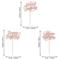 YCTHUNFISH 30 Pack Cupcake Toppers - Glitter Rose Gold Bamboo Picks for Birthday Party Decorations