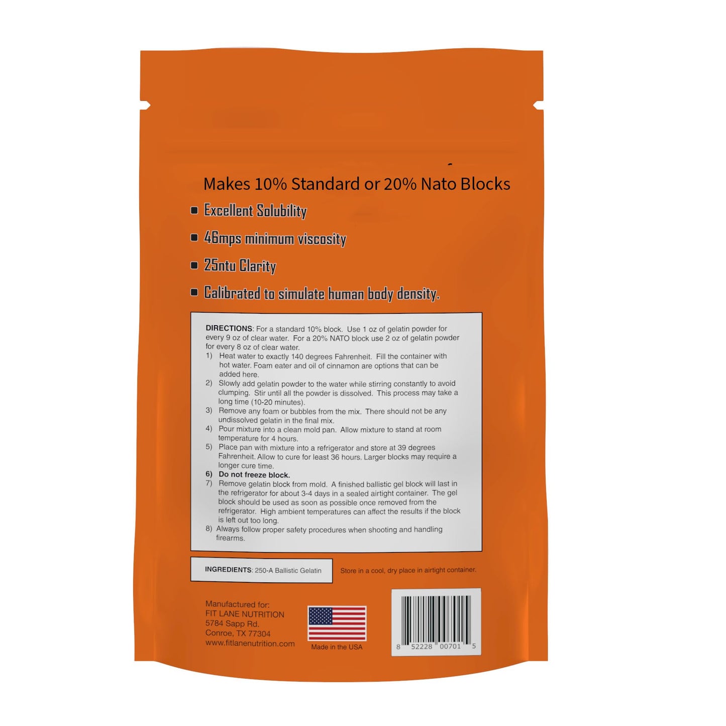 Ballistic Gel Powder 2 Lbs - Calibrated Gelatin Mix For Blocks, Targets And Dummys For Shooting - For Health Science, Education