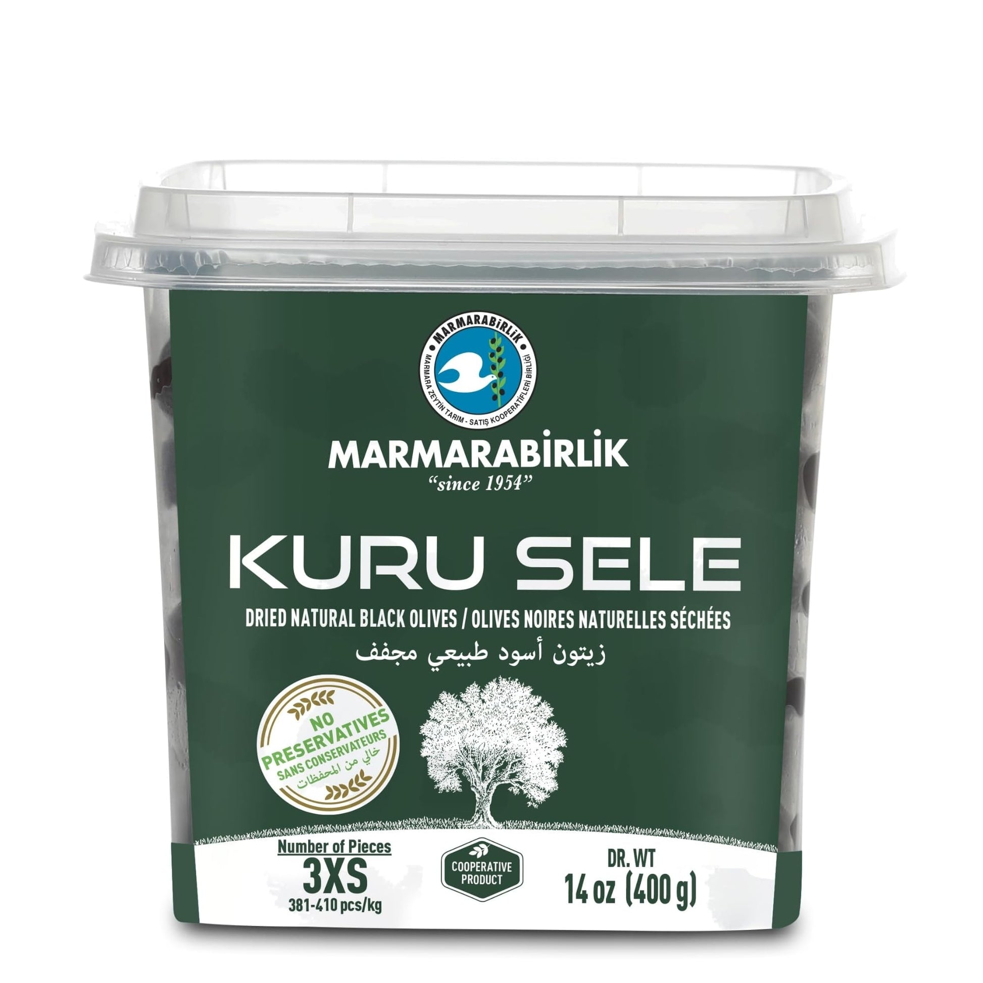 Marmarabirlik Black Olives, Turkish Dry Cured Black Olives, Hand-Picked, Healthy Snacks, Rich Mediterranean Taste, Perfect for M