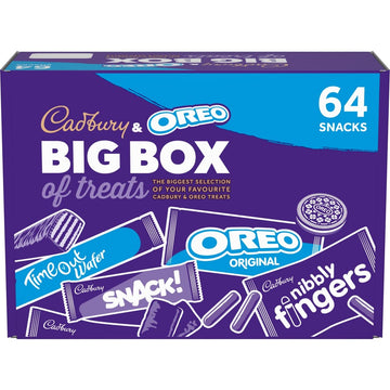 Cadbury & Oreo Biscuit 64 Selection Bulk Box Of Treats 1.8Kg, Hamper, Milk Chocolate Fingers, Time Out, Snack I Sharing Big Biscuit Gift, Family Size, Party, Office Supplies, Lunch Box