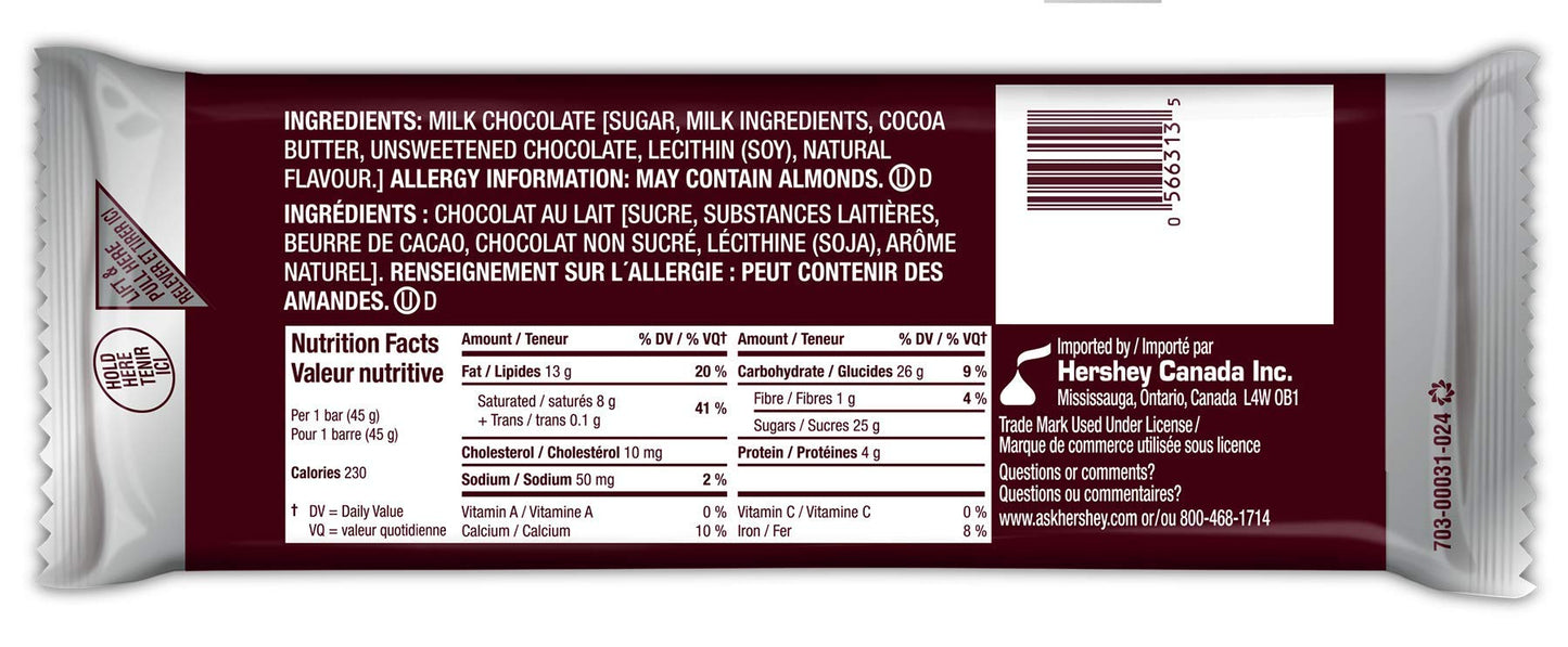 Hershey'S Chocolate Candy Bars, 36 Count, 1.72 Kilograms