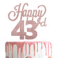 Lingteer Happy 43Rd Birthday Cake Topper - Cheers To 43Rd Birthday 43 Years Old Birthday Party Cake Decorations Sign.
