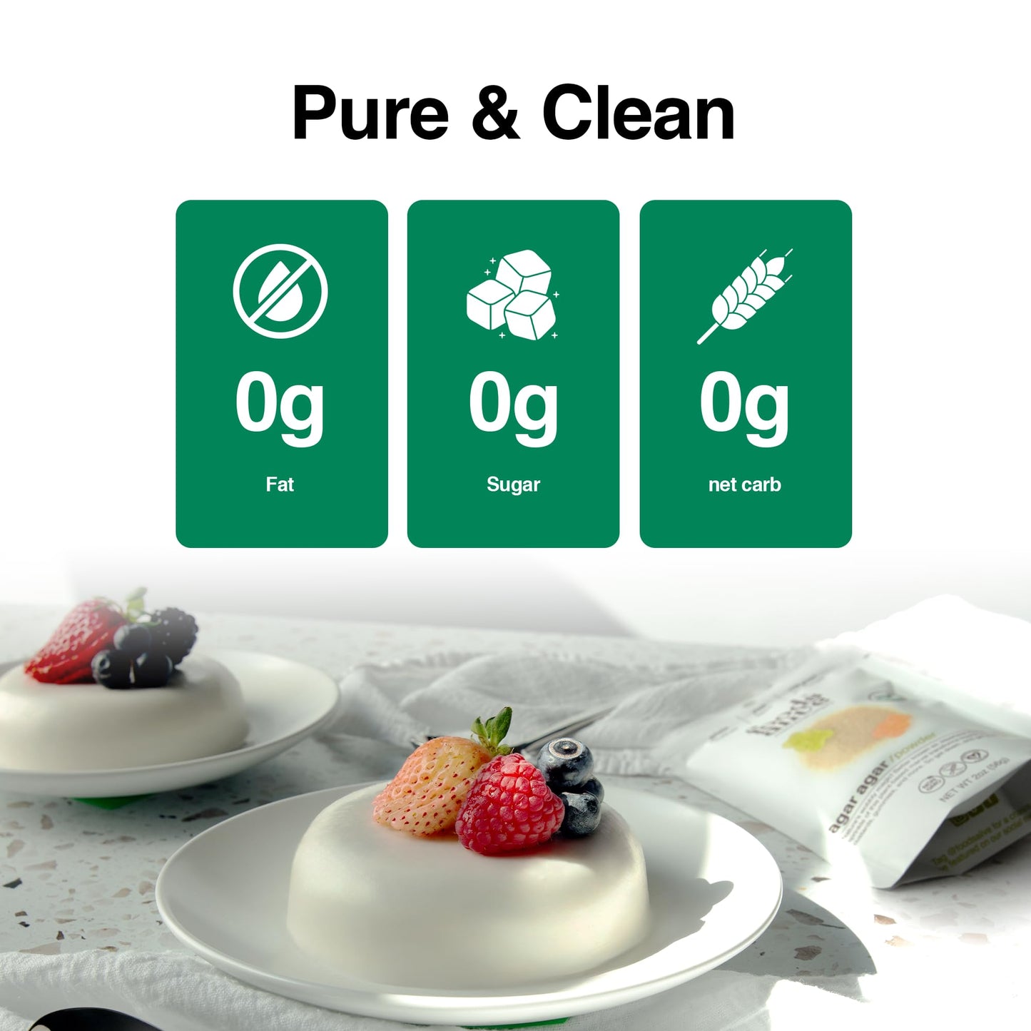 Foods Alive Organic Agar Agar Powder | 2 Oz | Plant Based Gelatin | Kosher Gelatin | Vegan | Gluten Free (2-Pack)